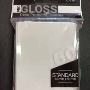 X50 Sleeves Ultra Pro Gloss Blanc Standard 66x91mm